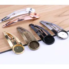 Onwear 20 pçs ajuste 12mm cabochon hairpin grampos de cabelo base configuração diy moldura em branco para grampo de cabelo jóias fazendo acessórios