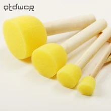 4 шт./компл. малыш Губка Краски щетка оригинальная деревянная ручка для детей Краски ing граффити 4 размера для детей раннего обучения игрушка