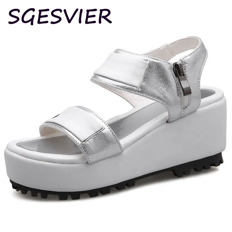 

SGESVIER Fashion Summer Women's Sandals Casual Sport Breathable Shoes Women Ladies Spring Wedges Sandals Platform Sandalias 2178