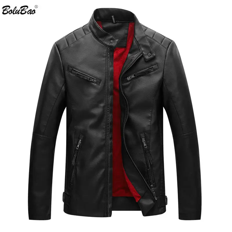 

BOLUBAO Brand Winter Leather Jacket Men 2019 Autumn Winter Men's Fashion Motorcycle Leather Jackets Male Casual Leather Coats