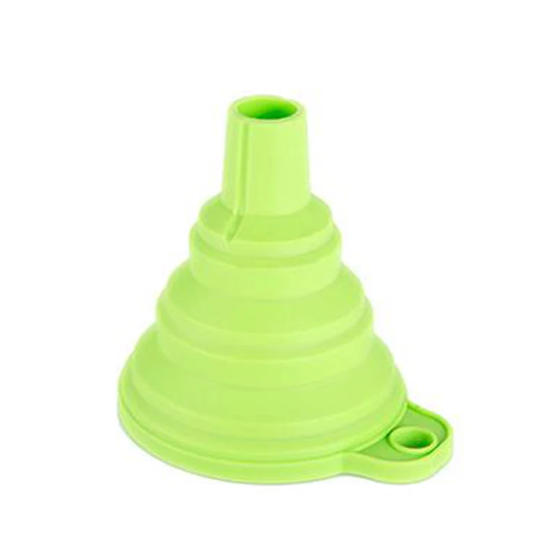 Hifuar Складная воронка бункер соевого соуса воронка для жидкости портативный силиконовый Складная воронка масляный фильтр сетчатый фильтр кухонные инструменты - Цвет: green