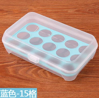 15 сетчатый ящик для хранения яиц держатель яиц для холодильника контейнеры для хранения пластиковых контейнеров для хранения пищевых продуктов - Цвет: blue