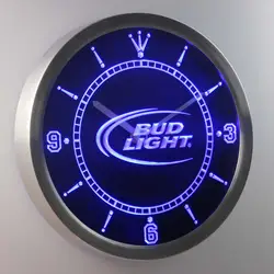 Nc0470 вывеска Bud Light пива неоновая вывеска барная светодиодный настенные часы