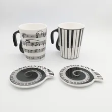 Musik Tasse Becher Mitarbeiter Noten Klavier Tastatur Keramik-tasse Porzellan Becher Kaffee Caneca mit Kreativen geschenk