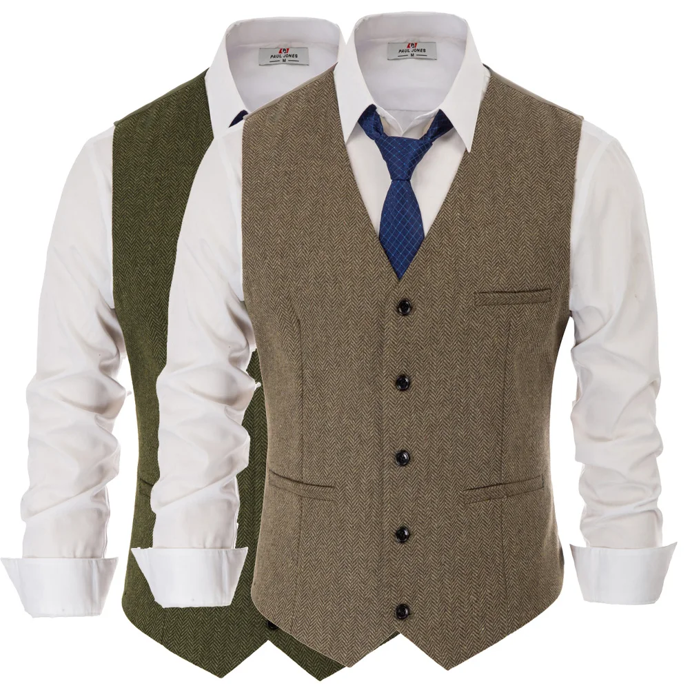  Men's coat Slim Fit V-Neck Single Breasted Handkerchief Hem Waistcoat Vest Coat