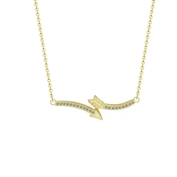 

10PCS Crystal Arrow Necklaces Women Cupid Arrows Necklace Clavicle Chains Two Connected Zircon Jewelry Accessories Collier