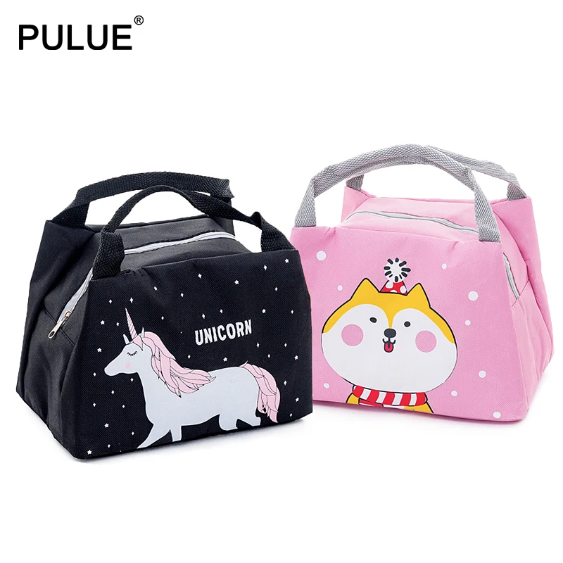 

2019 New Cute Cartoon Unicorn Lunch Bag Kids Women Thermal Cooler Bag Insulated Waterproof Tote Carry Storage Picnic Bento Pouch