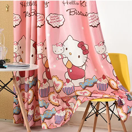 Abbiemao детская Розовая Занавеска с рисунком из мультфильма Hello Kitty занавеска