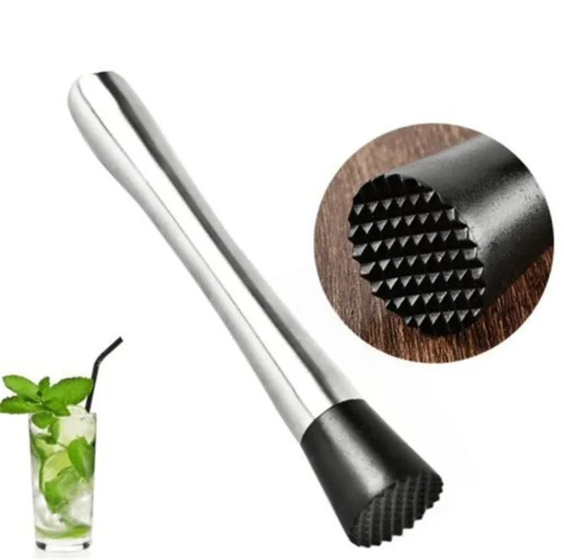 Mint Muddler Stainless Steel Swizzle stick Cocktail Bar Broken Popsicle