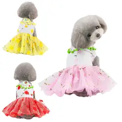 Дропшиппинг собака кошка дна цветочный принт платье одежда кошка воздухопроницаемое платье
