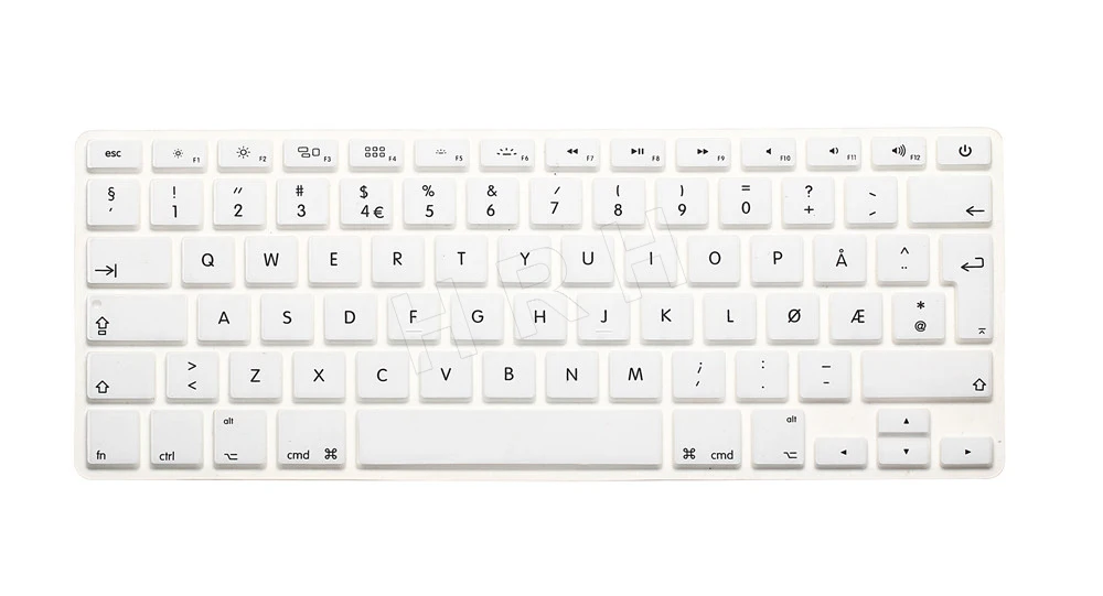 HRH 50 шт. норвежский ноутбук силиконовый гелевый Чехол для клавиатуры защитная пленка для MacBook Air Pro с 1" 15" 1" retina EU версия - Цвет: White