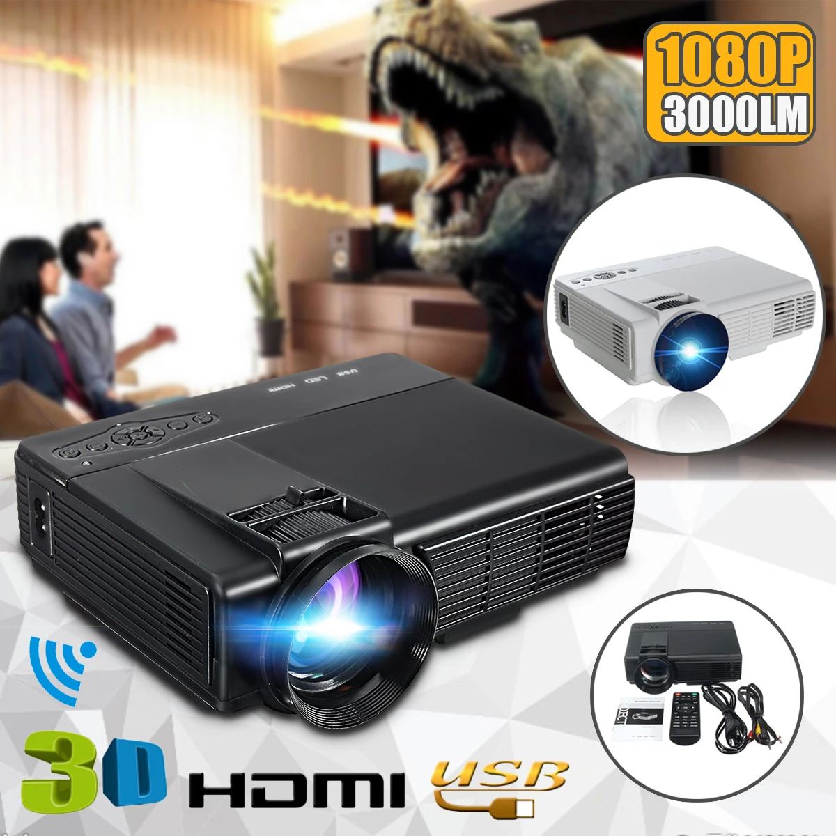 

Thinyou Q5 Wifi Veision Portable Projector 1080p Full HD Video Android operating system Home Theatre System