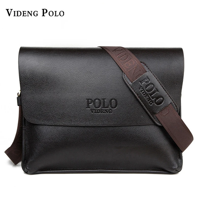 VIDENG POLO Brand New Vintga pu leather men bag fashion men messenger bag male business crossbody shoulder bag bolsas male