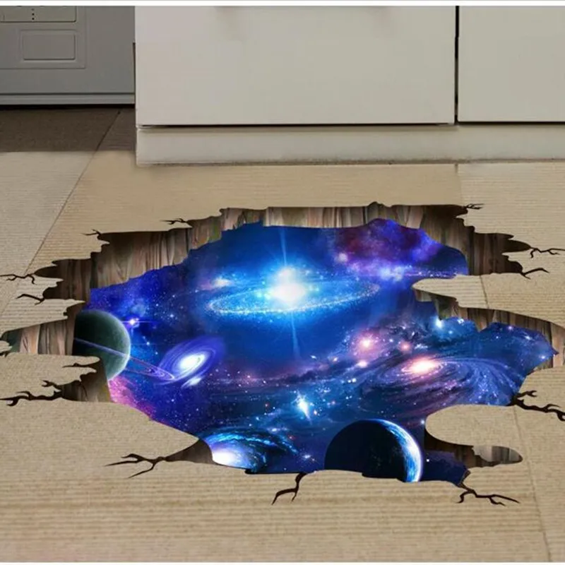 Креативная 3D Вселенная Галактика Наклейка на стену s для потолка, крыши, окна, Фреска, украшение, космос, планета, обои, пол, наклейка, плакат - Цвет: WYQT10031