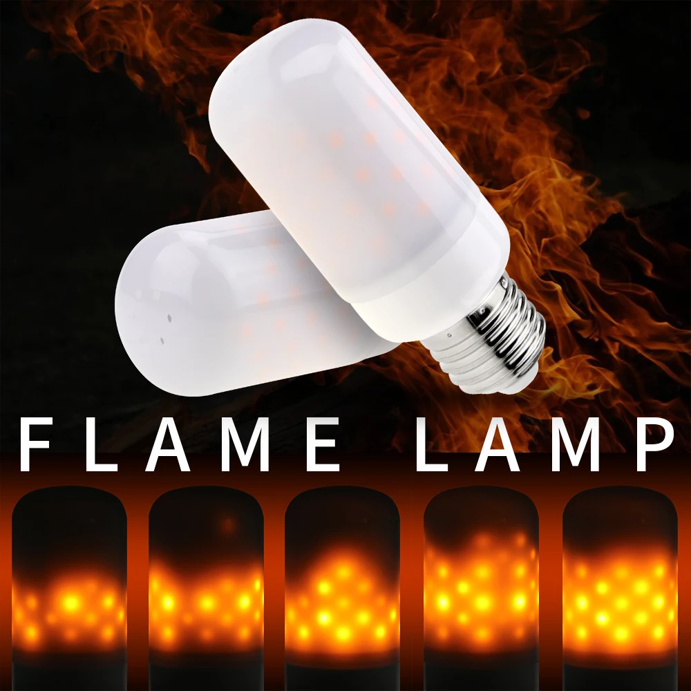

Flame LED Lamp 220V LED E27 Flame Effect Bulbs E14 LED Fire Light E26 Flickering Emulation Burning Decoration Light Candle Lamp