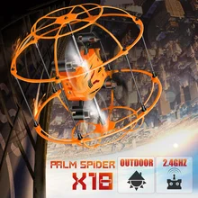New Arrival Syma X18 2.4GHz RC Helicopter 4CH 360 Flips Drone Climbing Spider RC Quadcopter with Net Protective Cover RTF Toys