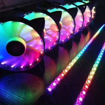 

Computer Cooler Cooling RGB Fans Computer Case PC Cooling Fan Light Bar Ultra Silent LEDs Case Fan Heatsink Cooler Cooling