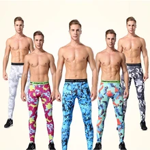 Мужские спортивные камуфляжные компрессионные брюки для бега эластичные леггинсы фитнес, марафон колготки быстросохнущие леггинсы