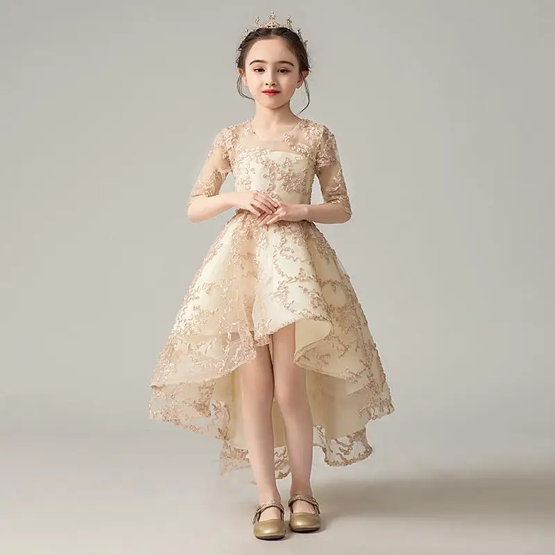 

Baby Children's Ball Gown Vintage Cute Princess Girl Dress Wedding Party Kids Dress Children's Day Performance Costume Y426