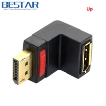 Up & Down Angled 90 Degree DisplayPort Display Port dp angle Male to dp Female Extension Adapter converter connector