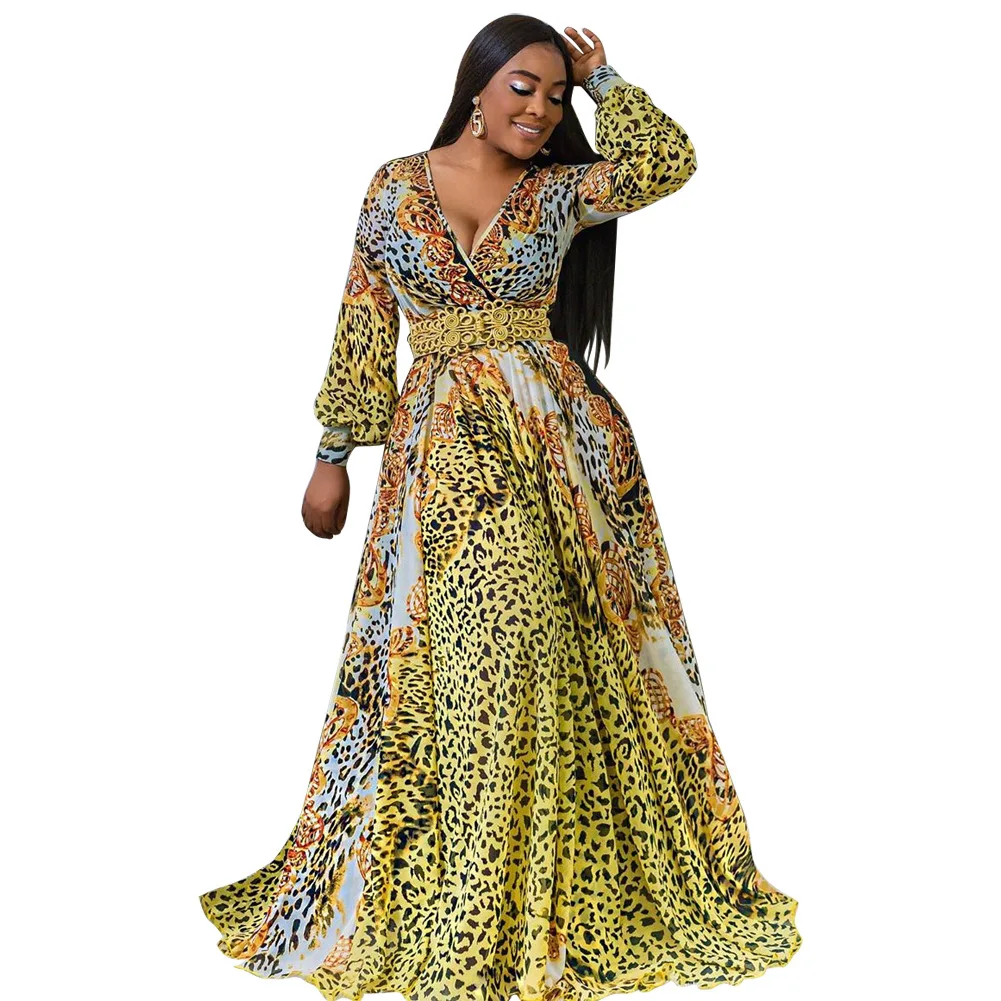 Стильная африканская женская одежда Дашики модный принт эластичная одежда с длинными рукавами платье супер размер длинное платье для лета