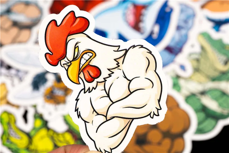 21PCS Cow Muscle Animal Cartoon Sticker Anime Graffiti Toy Sticker For Fridge Bike Laptop Luggage Guitar Skateboard Sticker (15)