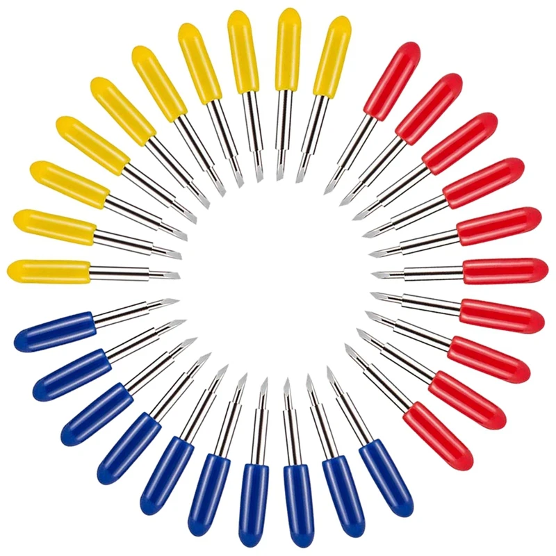

30 Pcs Cutting Blades For Explore Air/Air 2 Maker Expression 10Pcs 30° + 10Pcs 45°Standard + 10Pcs 60° Deep Cut Vinyl Fabric C