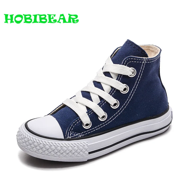Hot Sale Boys Casual Kids Shoes Yellow Red Girls High Top Canvas Shoe Spring Autumn Children Flat Sneakers Baby Boys School Shoe