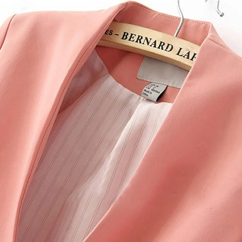 Female Body Puff Sleeves Candy Color V-neck Solid Color Short Suit Fashion  Trend Office Ladies Clothing
