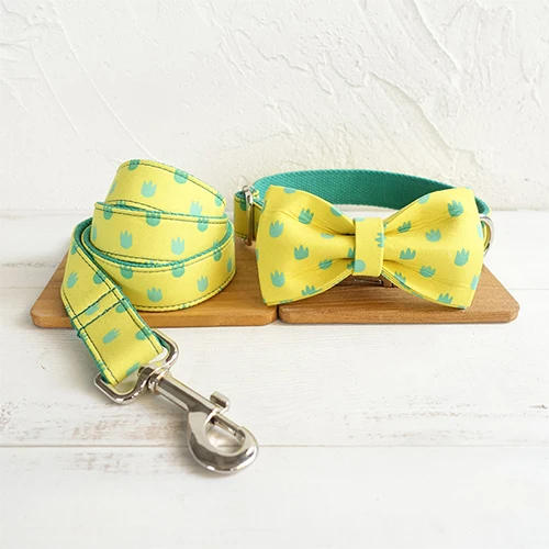 Bow Tie Collar Leash 50 шт./лот MUTTCO self-design индивидуальный ошейник для собаки динозавр следы ручной работы ошейник 5 размеров UDC052 - Цвет: Bow Tie Collar Leash