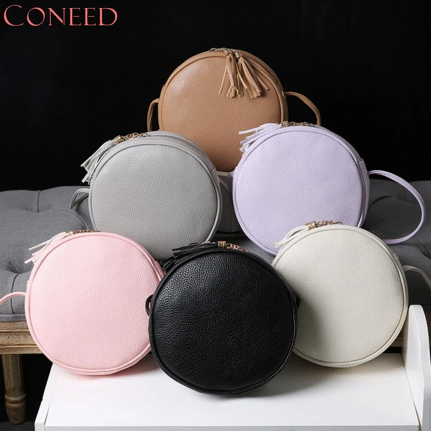

CONEED Charming Nice Women Handbags Girl Round Leather Handbag Shoulder Messenger Bag Jn27 Y40