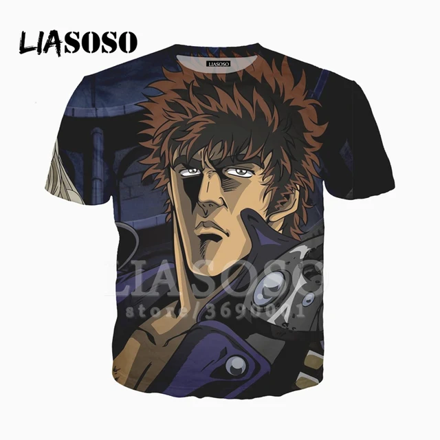 LIASOSO 3D Print Women Men Anime Fist of the North Star Tshirt Summer T-shirt Casual Pullover Harajuku Hip Hop Tops X2352