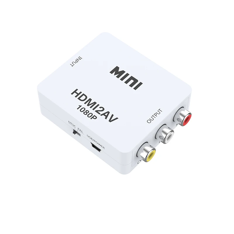 1080P HDMI в AV/RCA CVBS адаптер видео конвертер HDMI2AV адаптер конвертер коробка поддержка NTSC PAL выход HDMI в AV адаптер