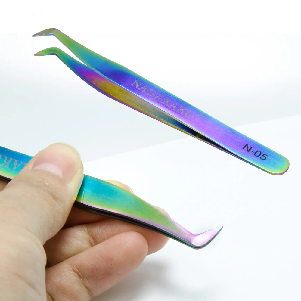 NAGARAKU 20 PCs N-series Tweezers For Eyelash Extension Fans-making Tweezers Volume Fans Eyelash Tweezers 3D Accurate Tweezers 3