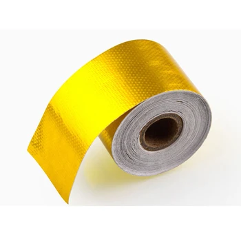 

1PC High Temperature Heat Shield Wrap Tape Gold Heat and Sound Shield Wrap Roll Adhesive 10/9mx5cm Roll Self Adhesive Reflective