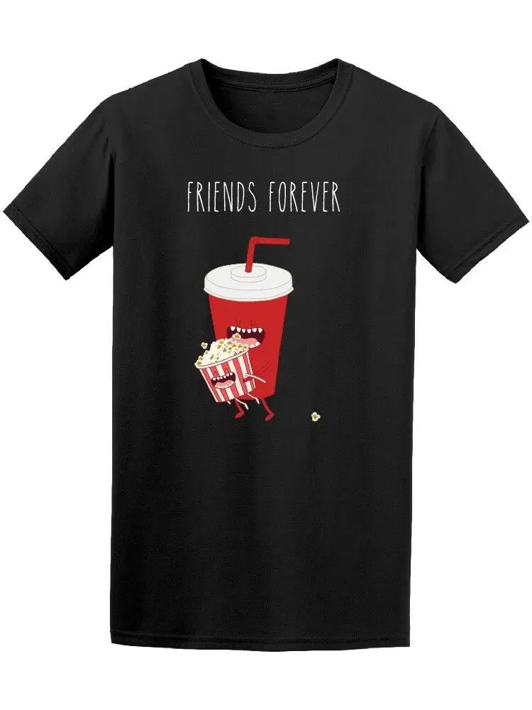 Черный Friends Forever Popcorn cinema Men'S Tee модный бренд мужские топы уличная одежда футболка - Цвет: Черный