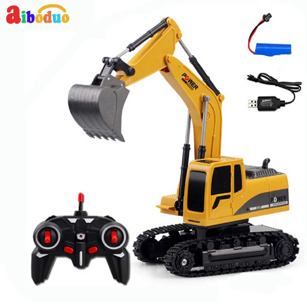 Rc Excavator Model Engineering Car 6 Channel RC Crawler Kit RC Excavator Charging With Battery RC Alloy Excavator Toys for kids 