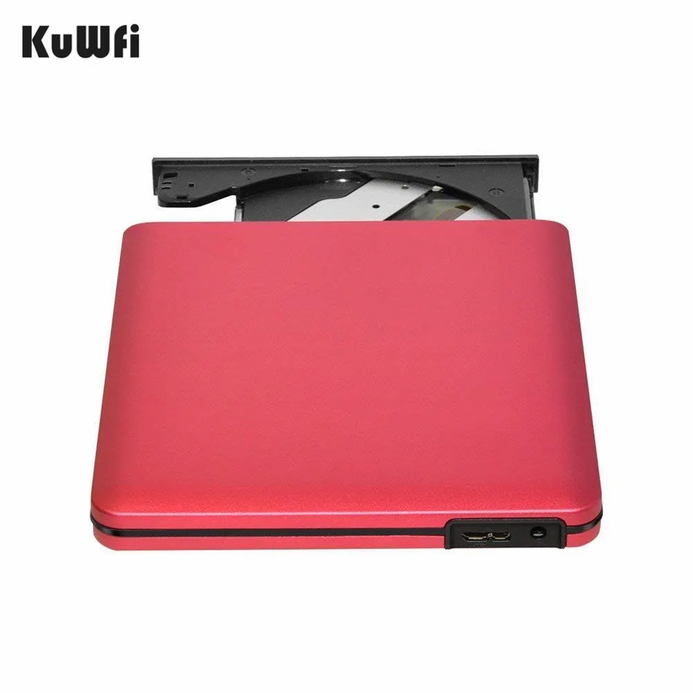 Rojo pequeño USB 3,0 externo portátil DVD-RW/CD-RW quemador escritor regrabadora de disco óptico CD DVD ROM Player apoyo ganar Mac OS