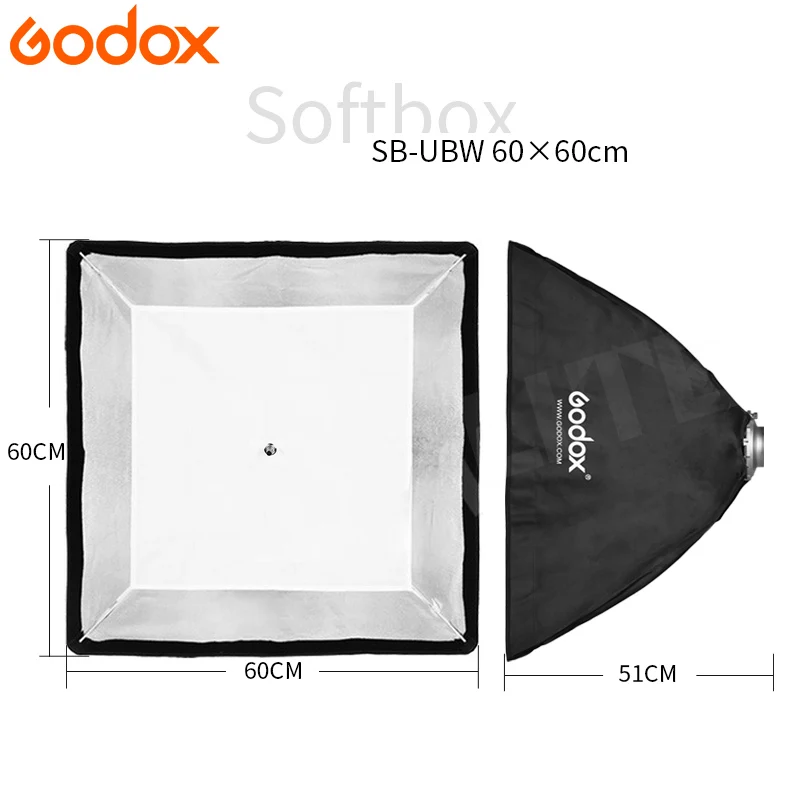 Godox 60x60 см Umbralla софтбоксы мягкая коробка с креплением Bowens кронштейн держатель+ сумка для переноски для фотостудии Speedlite Strobe