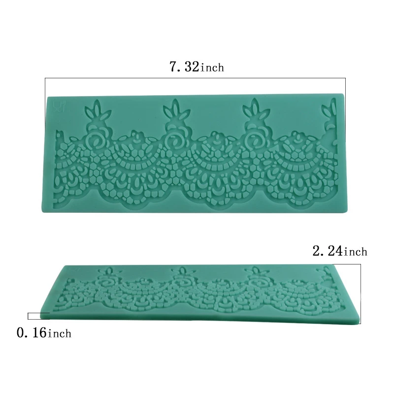 Aomily Flower Lace Skirt Cake Mold Wedding Cake Silicone Fondant Mold Mousse Brim Decor Sugarcraft Icing Mat Pad Pastry Baking