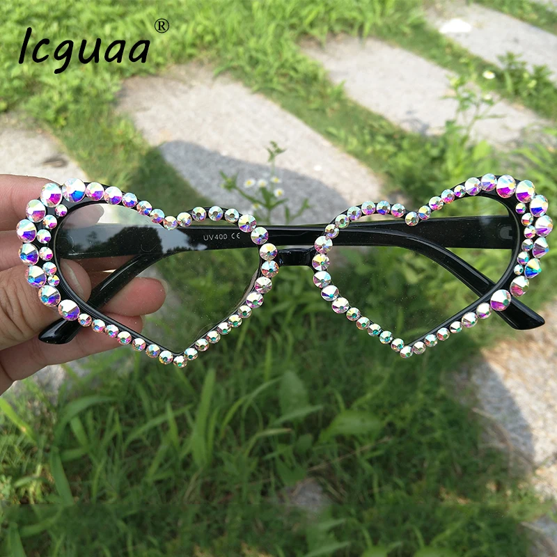 Розовые черные солнцезащитные очки в форме сердца, женские роскошные солнцезащитные очки со стразами, кошачий глаз, мужские очки Oculos Gafas de