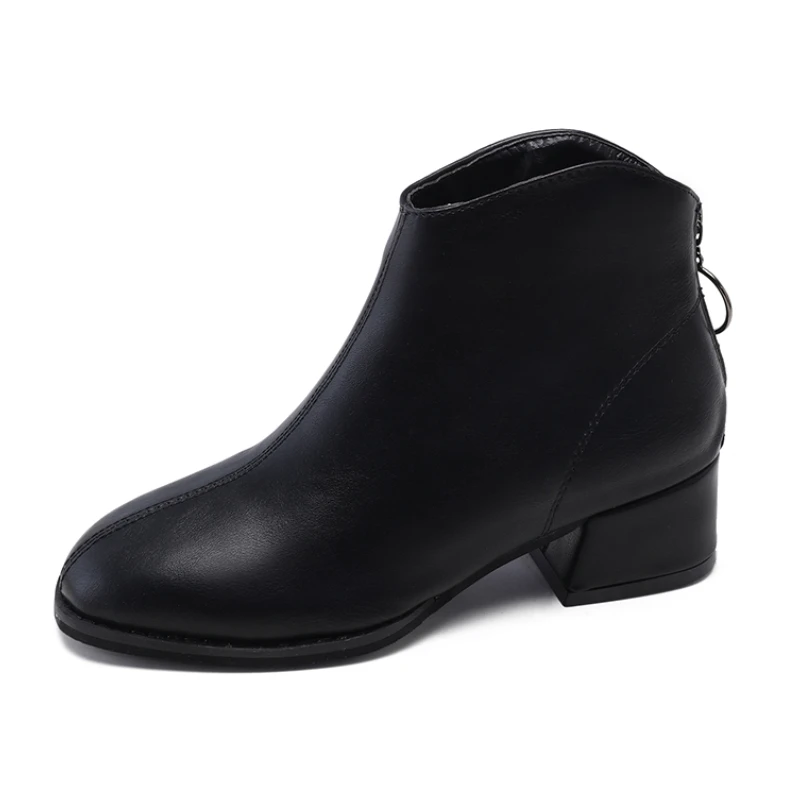 

2018 new women's shoes thick with ankle boots women's boots leather suede British Korean version of the round head Martin boots.