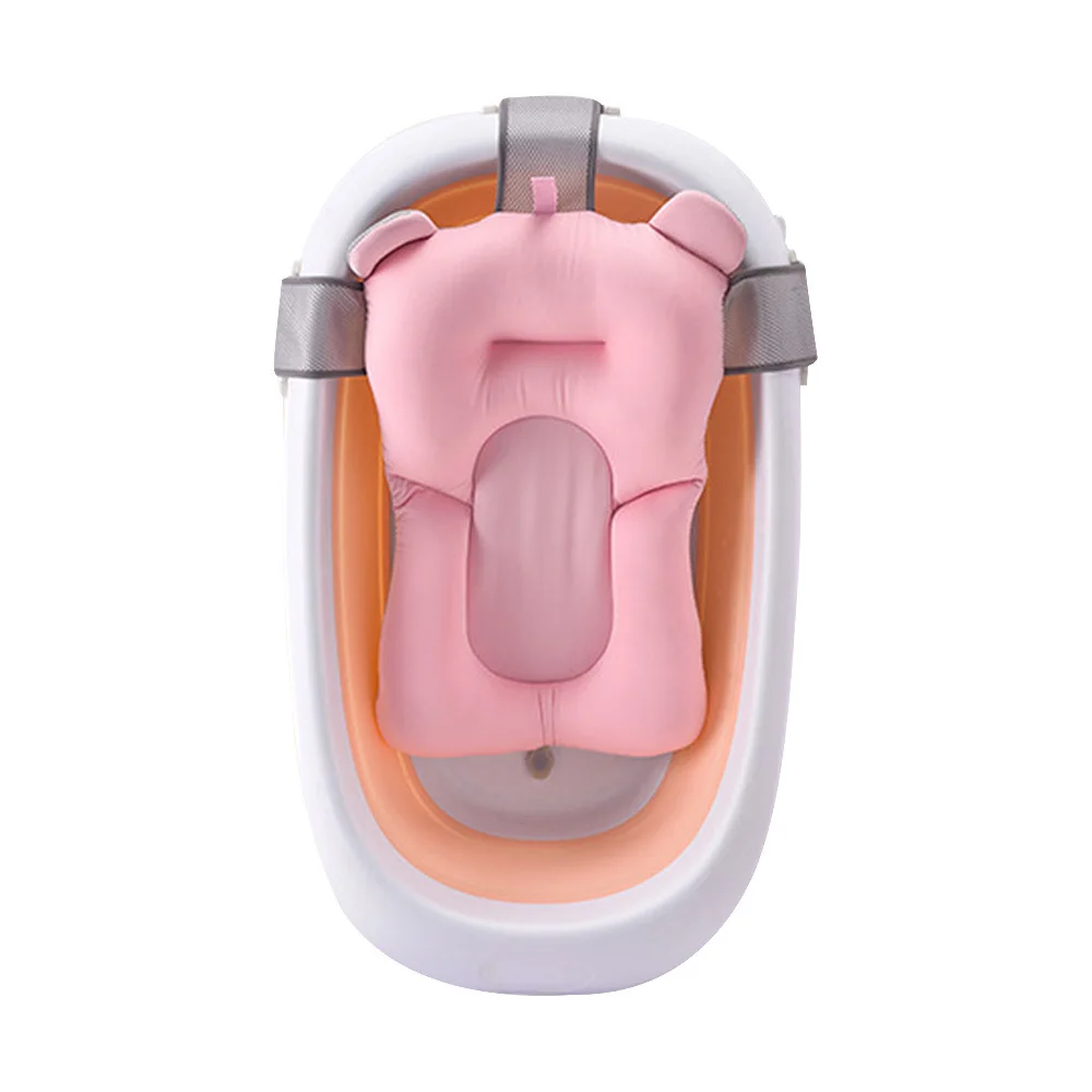 Складная Ванна для новорожденного ребенка, детский поплавок, коврик для ванной, сиденье, Противоскользящий коврик для купания - Цвет: Pink