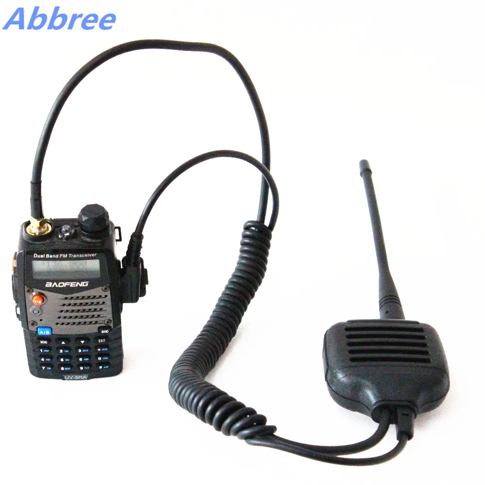 Abbree KMC 26 Two Way Radio Speaker Microphone with SMA Female Dual