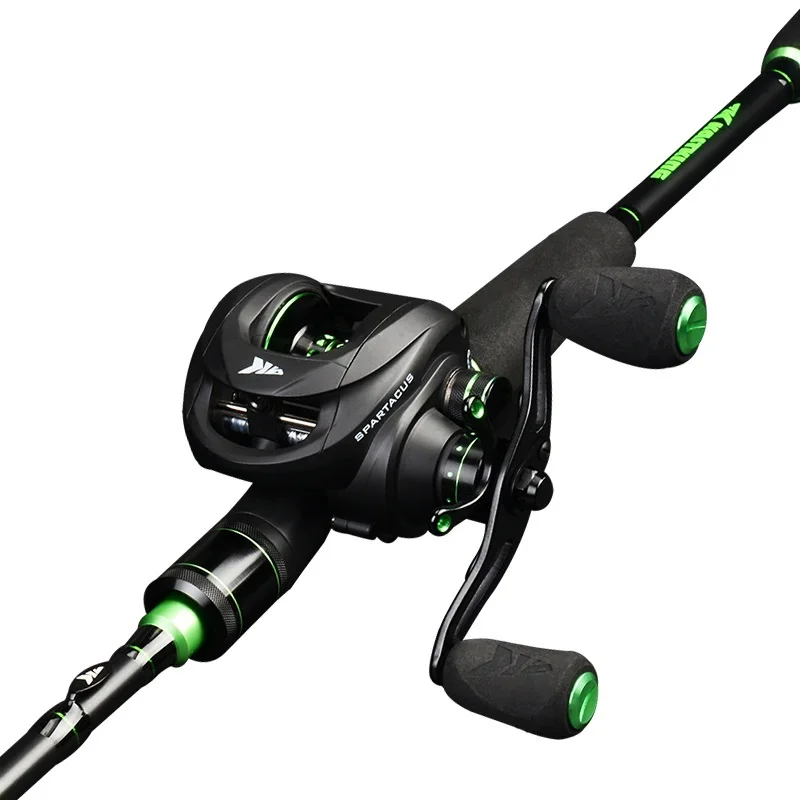Baitcasting Spartacus Fishing Reel + Carbon Casting Fishing Rod Combo