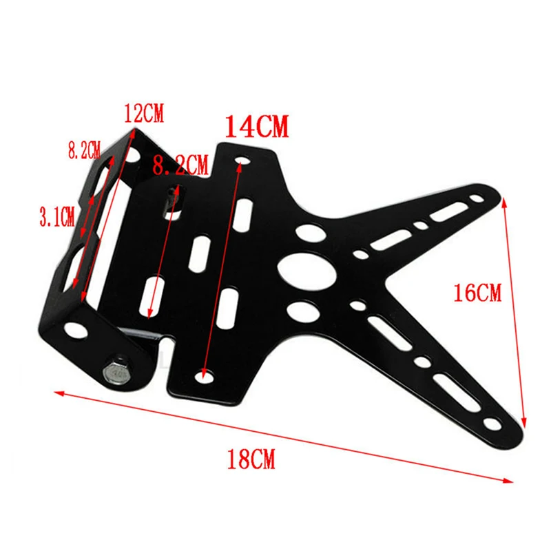Черный Регулируемый держатель номерного знака для мотоцикла задний кронштейн