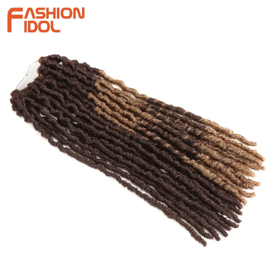 Мода IDOL афро искусственный Locs Crotchet волосы для наращивания Омбре красный синий коричневый 18 дюймов регги крючком косички синтетические волосы для женщин