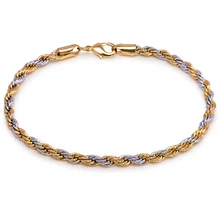 MxGxFam(21 см* 3,5 мм/6 мм) Mix 2 Золотой Цвет веревка браслет для мужчин женщин модные украшения