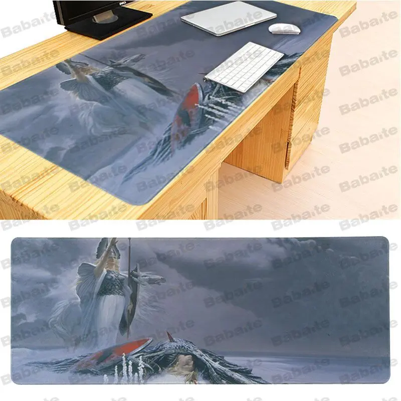 Babaite Валькирия Красивая аниме Lockedge Мышь коврик Размеры для 40x90 см компьютер Мышь коврик - Цвет: Lock Edge 30X90cm