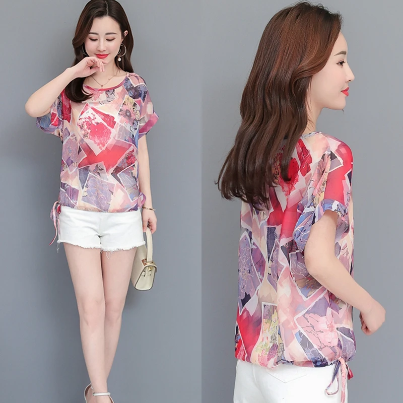 2019 Summer Women Loose Casual Blouse Elegant Chiffon Blouses Floral Print Shirts Ladies Clothing Women Tops Boho Beach Shirts 2019 Summer Women Loose Casual Blouse Elegant Chiffon Blouses Floral Print Shirts Ladies Clothing Women Tops Boho Beach Shirts